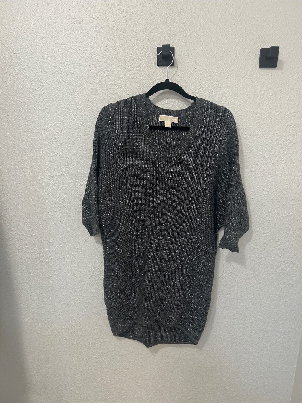 Michael Kors Charcoal Metallic Sweater Dress